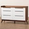 Baxton Studio Brighton Mid-Century White and Walnut Wood 6-Drawer Storage Dresser 137-7496 - alternate 4